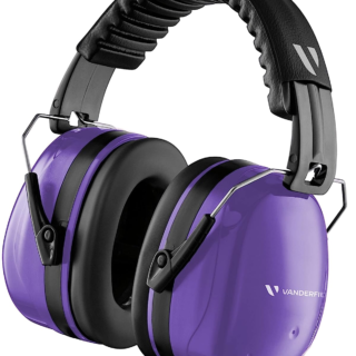 Ear Protection Earmuffs - Shooting Ear Muffs for Noise Cancelling - Passive Reduction for Safety Hearing - Adult Headphones for Lawn Mowing, DIY, Construction, Woodworking - Purple Power