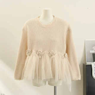 Women'S Sweater Knitting Mesh Patchwork O-Neck Sweaters Korean Fashion Sweater Women Autumn Pullover Loose Lazy Style Dropship