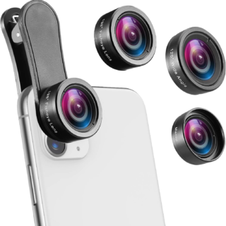 Phone Camera Lens, 230°Fisheye Lens + 0.65X Super Wide Angle Lens + 15X Macro Lens, Clip on 3 in 1 HD for Iphone Lens Kit for Iphone X, 8/7 Plus/7, Samsung Android Smartphones