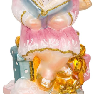 2023 Collection Christmas Angel Blown Glass Tree Ornament (Adorable Vintage Angel)