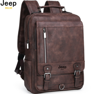 Fashion Leather Men Backpack Business Male 15.6" Laptop Bag Daypacks Large Capacity Travel College School Bag